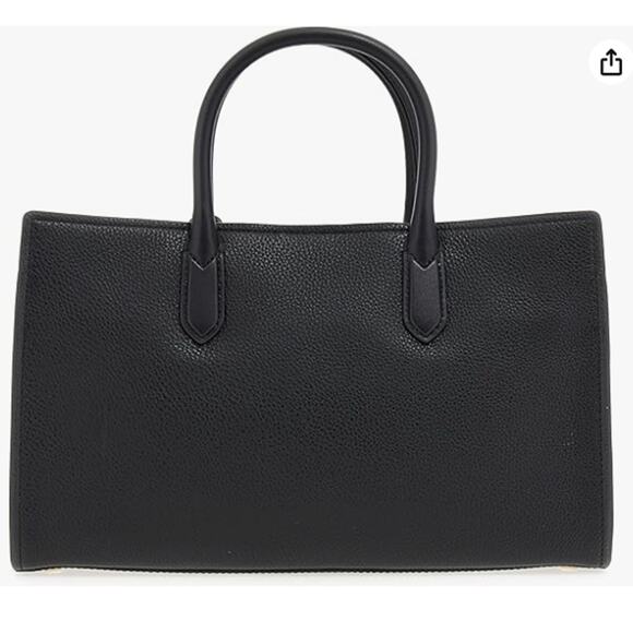 Michael Kors Scarlett Medium Satchel Gold-Tone Hardware/Soft Venus Leather/Black - Picture 2 of 6